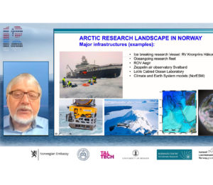 Academic director at the AE-Bergen Hub, Eystein Jansen, gave an overview the Arctic/polar research landscape in Norway.