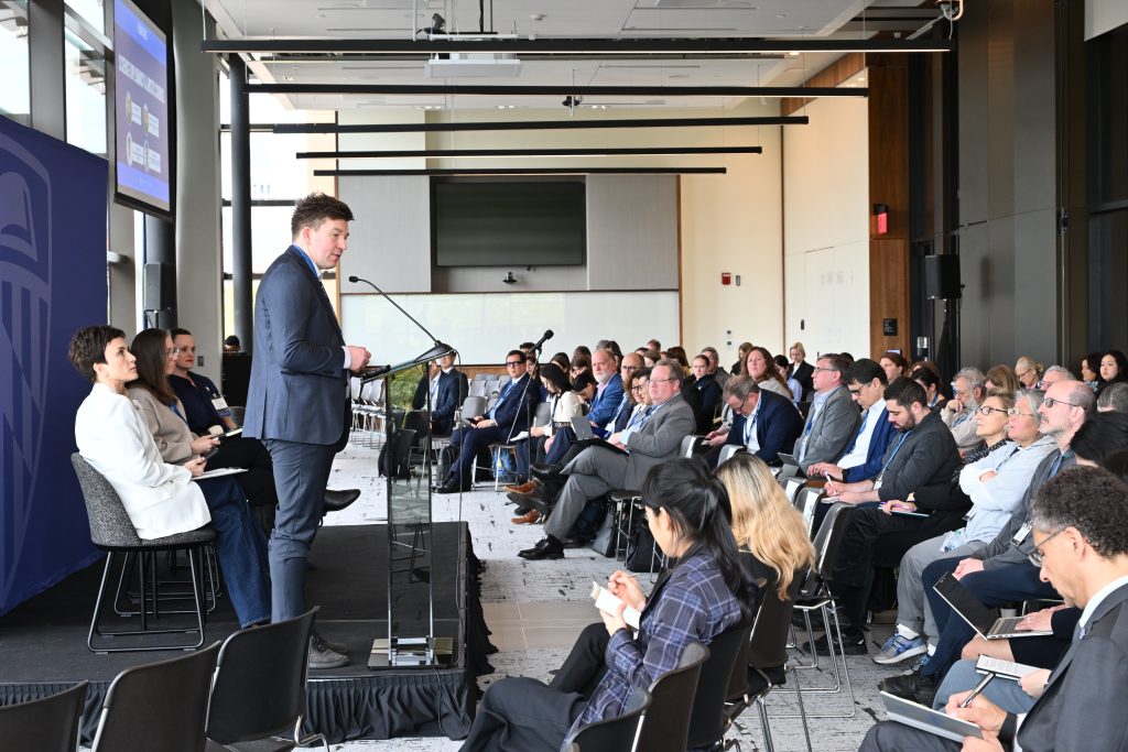 AE Bergen's Ole Øvretveit speaking at Johns Hopkins University in Washington, DC.