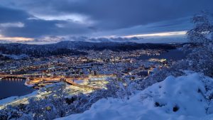 Bergen by Night wintery image